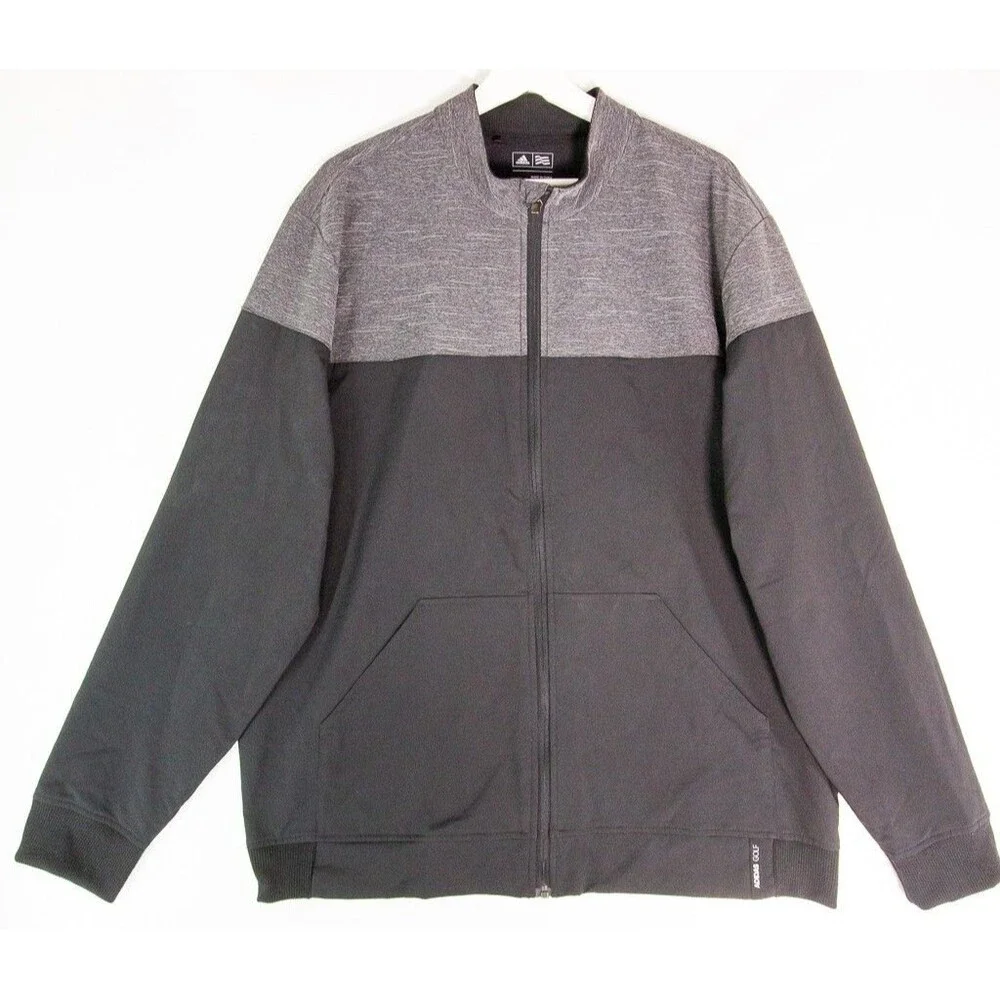 Adidas Golf Full Zip Heathered Gray Jacket Men’s Size XL